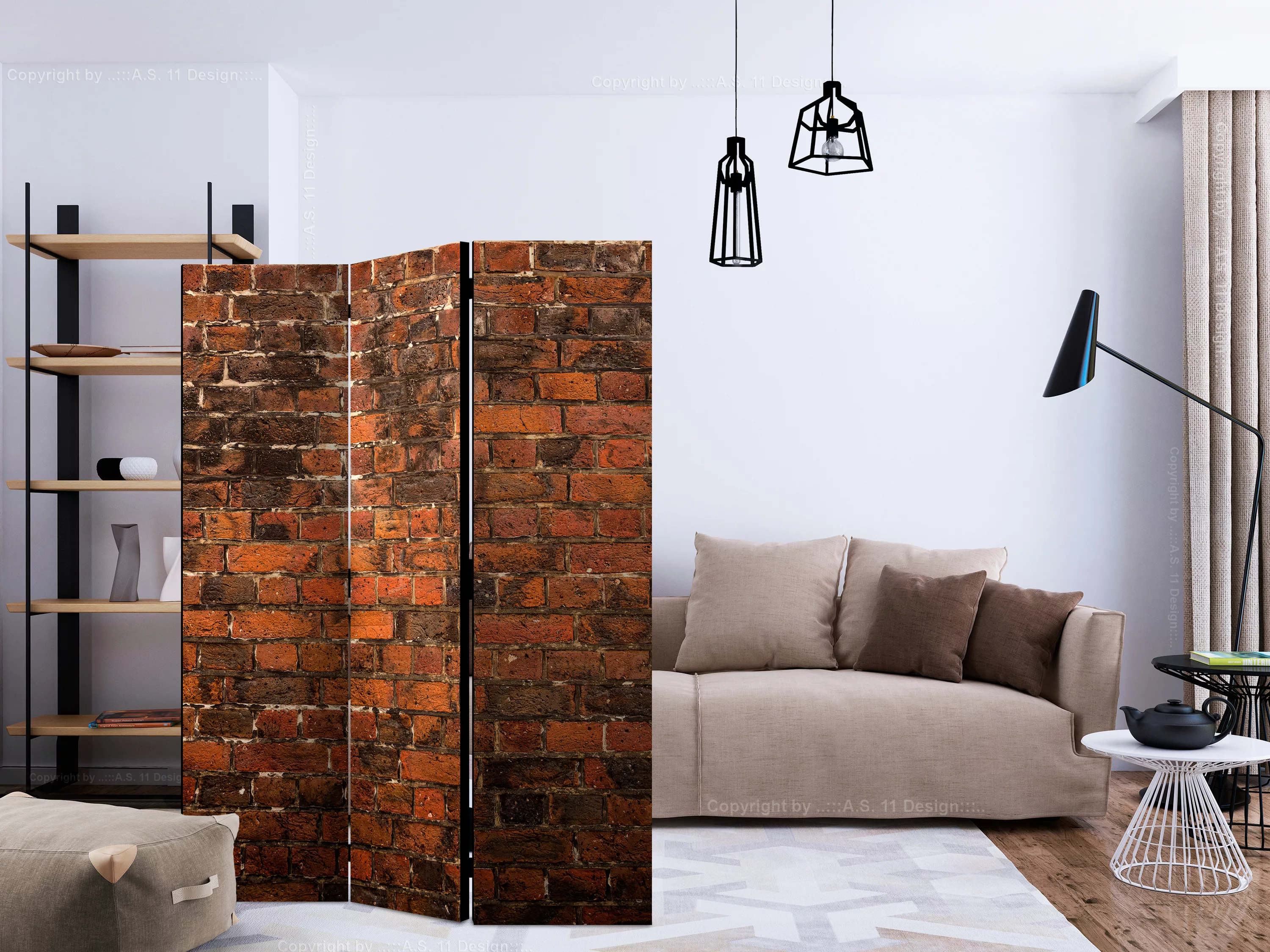 3-teiliges Paravent - Old Brick Wall [room Dividers] günstig online kaufen