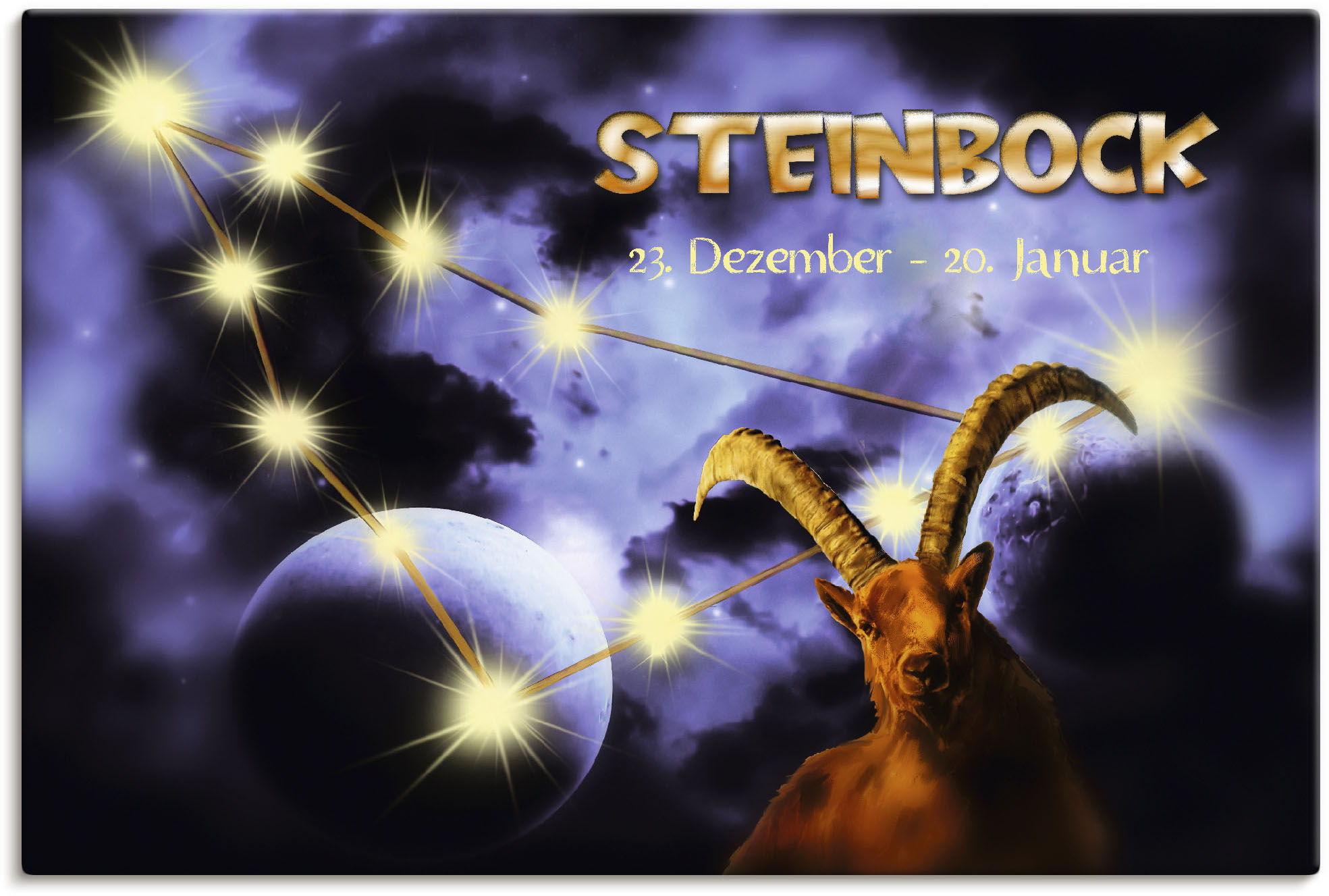 Artland Wandbild "Sternzeichen - Steinbock", Bilder von Sternzeichen, (1 St günstig online kaufen