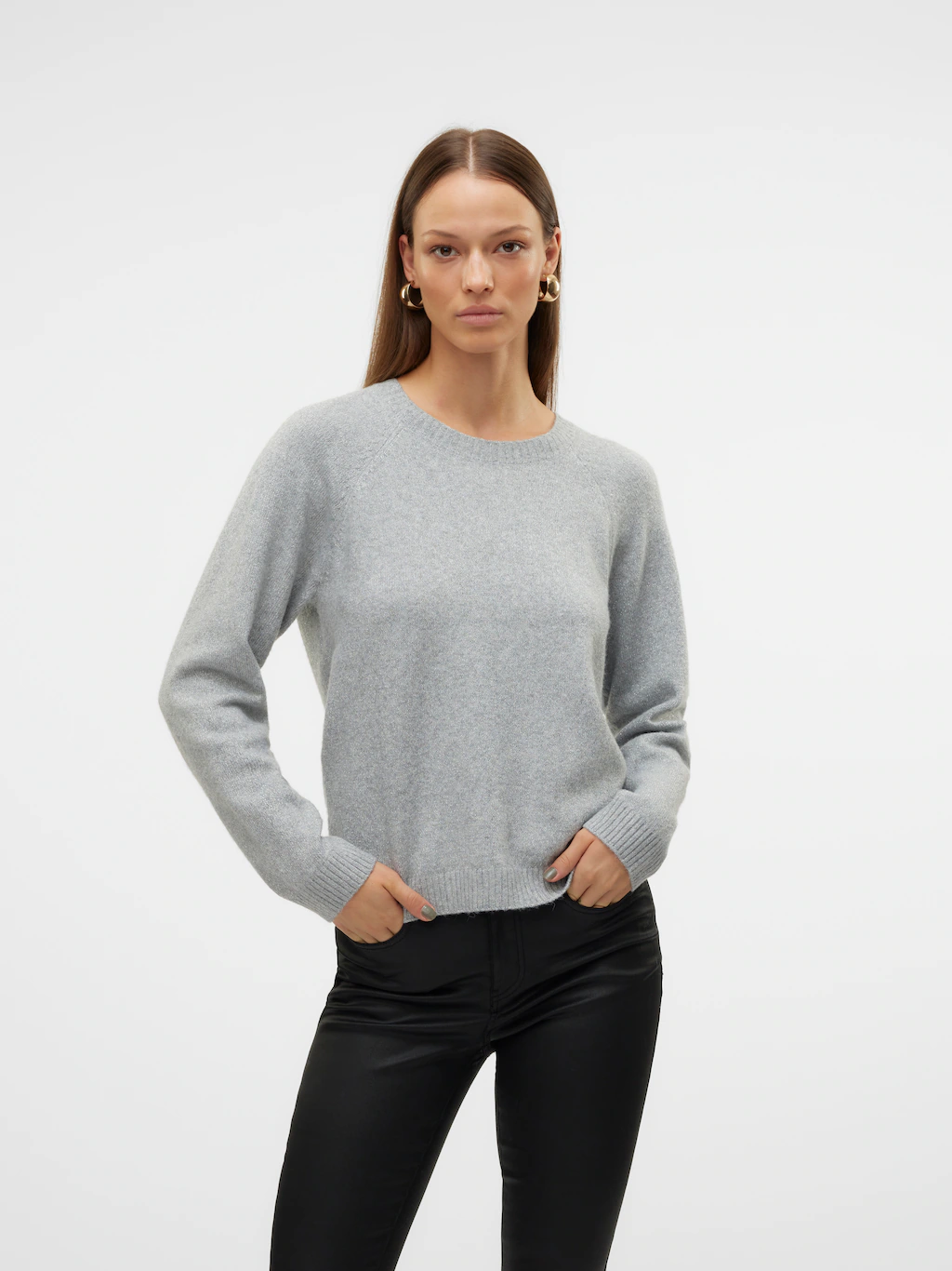 Vero Moda Rundhalspullover "VMDOFFYSHINE LS O-NECK BLOUSE REP NOOS" günstig online kaufen