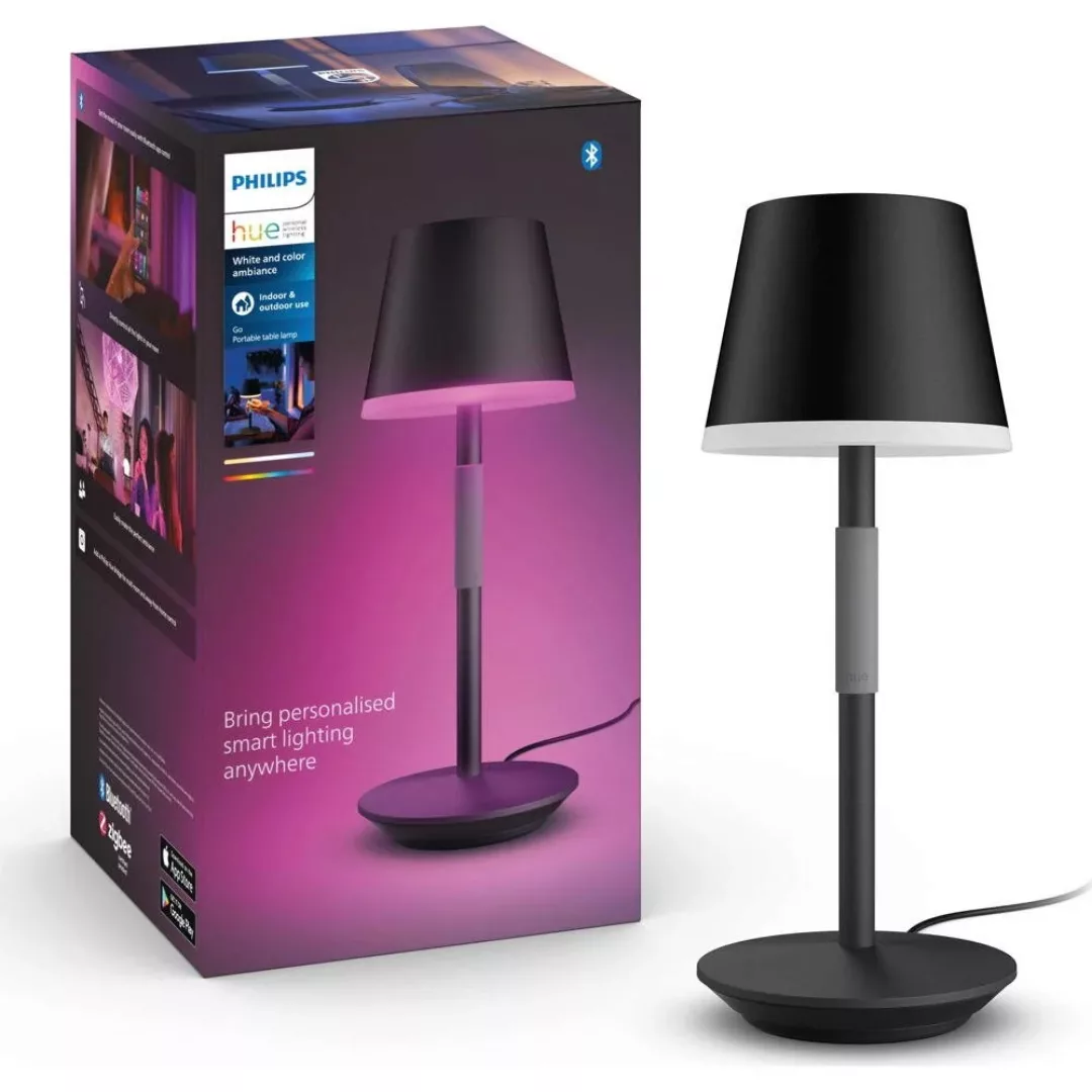 Philips Hue Go LED-Tischleuchte mit Schirm schwarz günstig online kaufen
