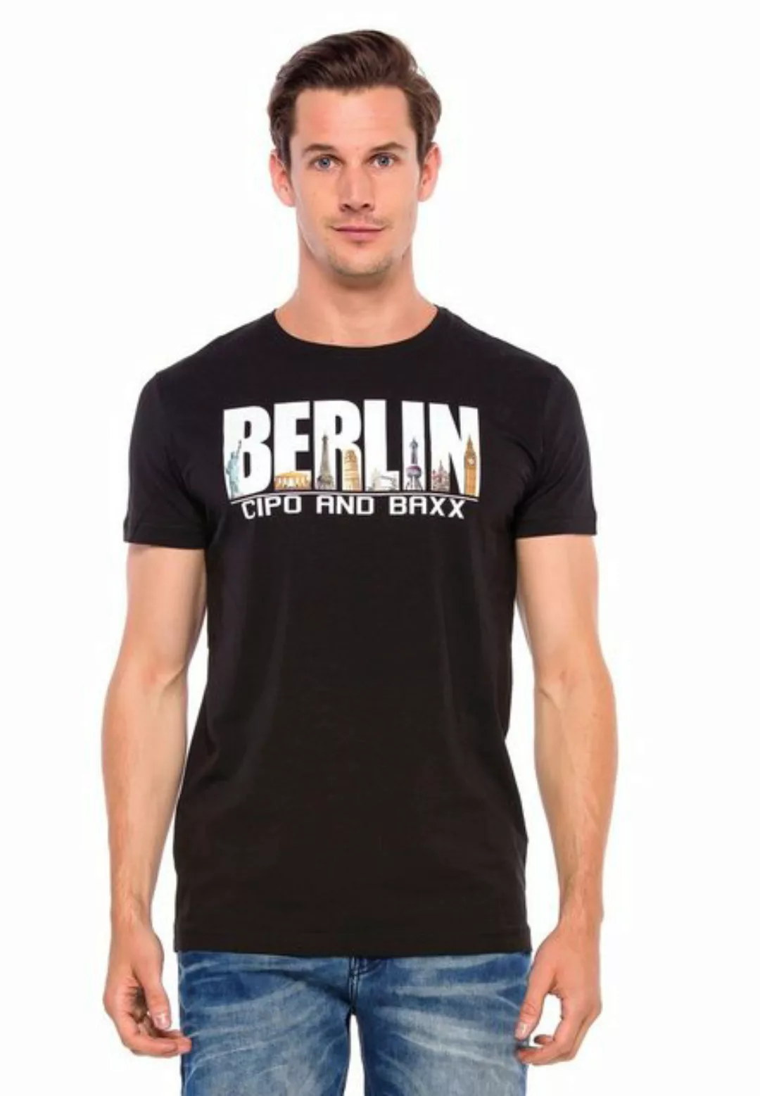 Cipo & Baxx T-Shirt mit coolem Städtemotiv günstig online kaufen