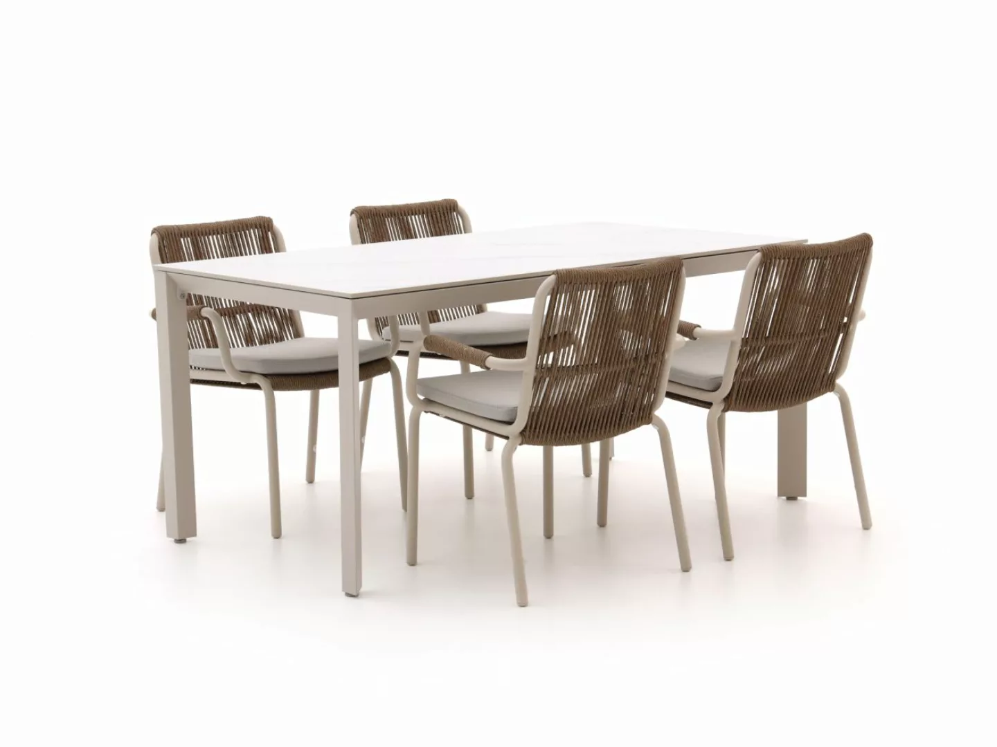 Bellagio Caronia/Sestino 160 cm Gartenmöbel-Set 5-teilig stapelbar günstig online kaufen