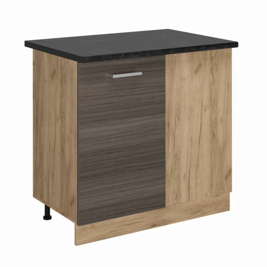 Vicco Eckunterschrank R-Line, Edelgrau/Goldkraft Eiche, 86 cm, AP Anthrazit günstig online kaufen