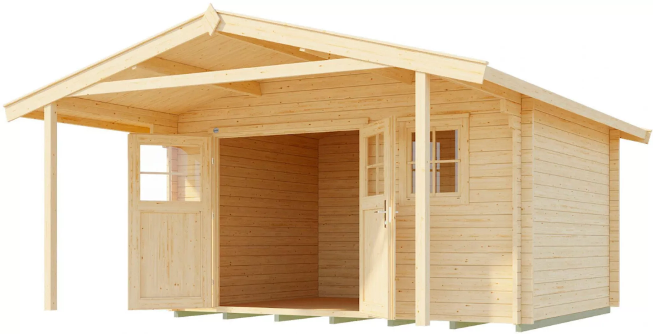 Weka Holz-Gartenhaus Satteldach Unbehandelt 460 cm x 514 cm günstig online kaufen