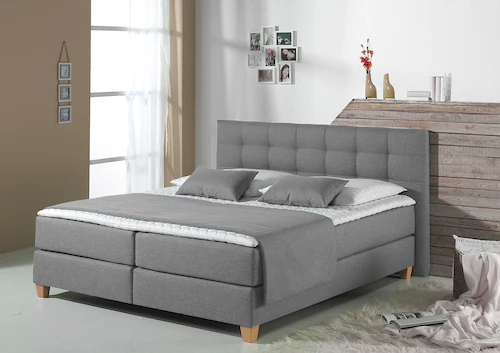 Home affaire Boxspringbett "Moulay", inkl. Topper, in Überlänge 220 cm, 3 H günstig online kaufen