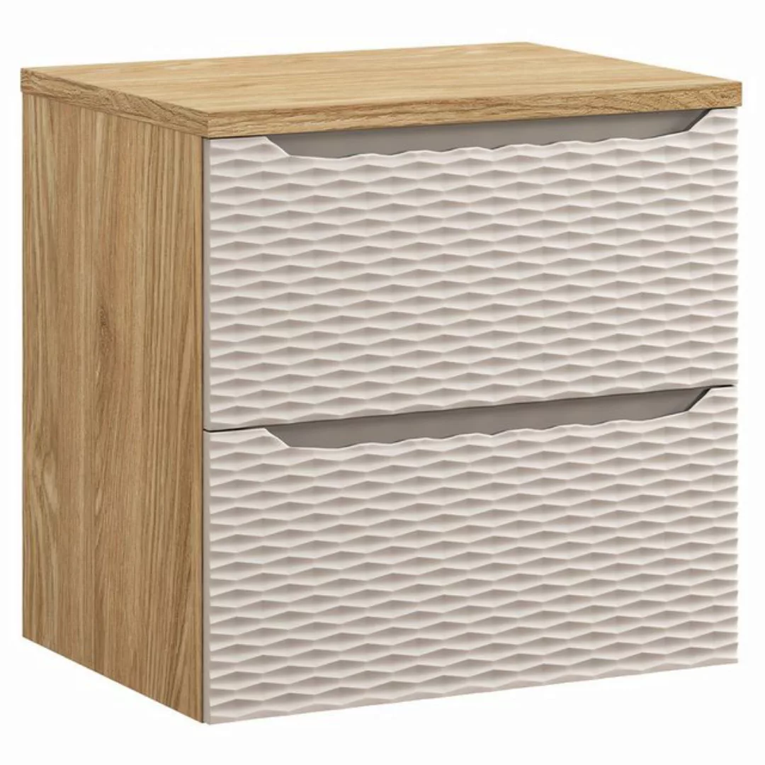 Lomadox Waschbeckenschrank OLUO-56-BEIGE Waschtischunterschrank, 60cm, Eich günstig online kaufen