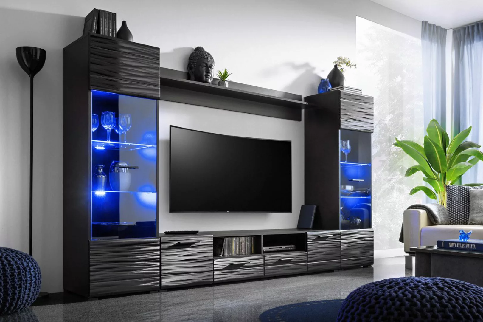 ABIKS MÖBEL Wohnwand Wohnwand Wohnzimmer MODICA günstig online kaufen