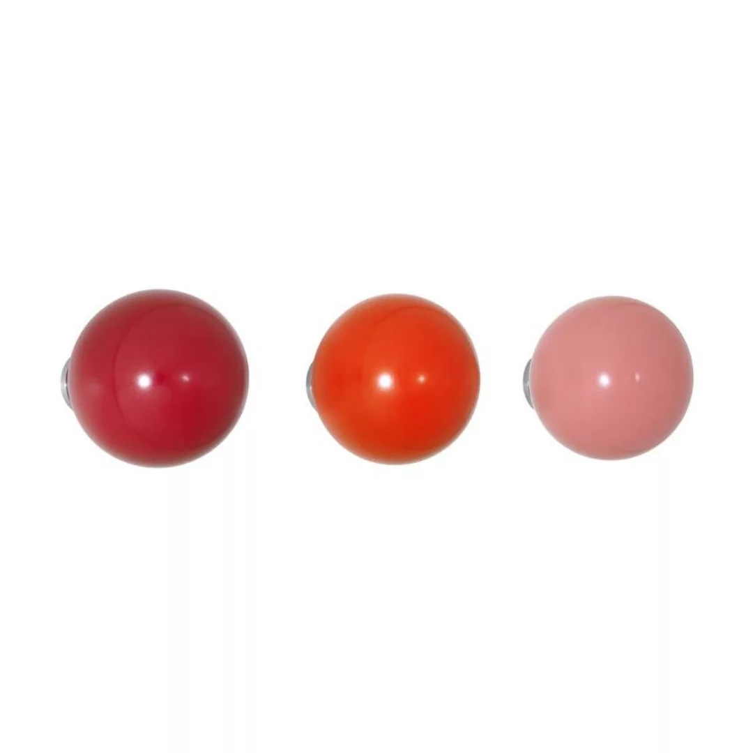 Vitra - Coat Dots Garderobenhaken 3er-Set - rot/Ø5cm/Tiefe 5-7,2 cm/inkl. B günstig online kaufen
