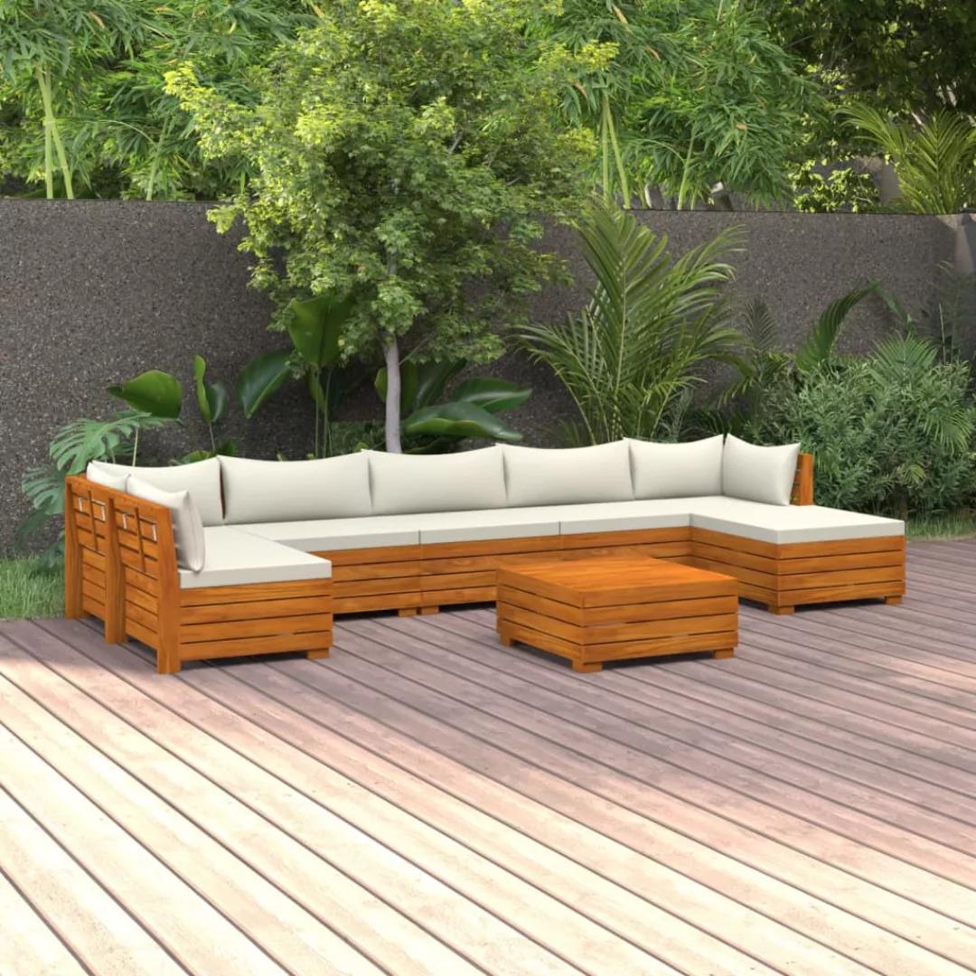 8-tlg. Garten-lounge-set Mit Kissen Massivholz Akazie günstig online kaufen