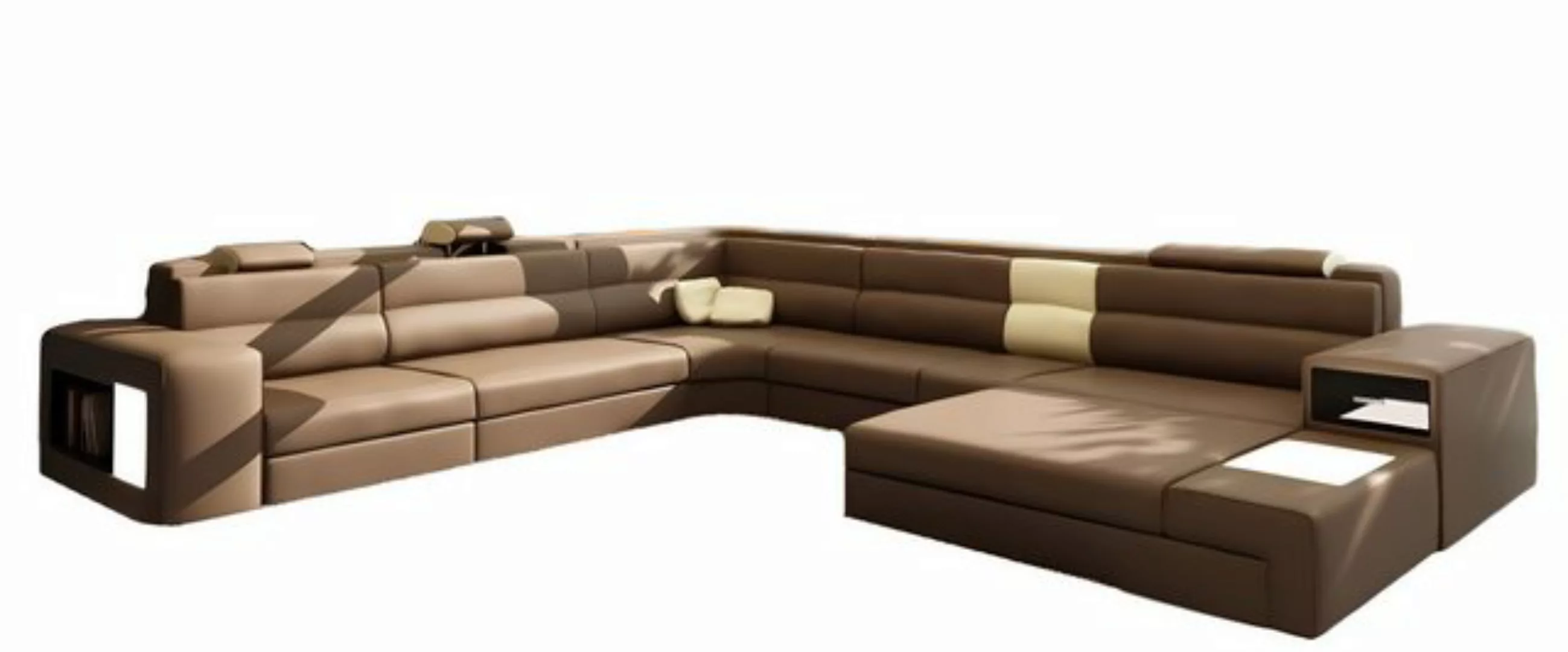 Xlmoebel Ecksofa Modernes Wohnzimmer-Sofa-Ecksofa mit Ledersitz und USB-Ans günstig online kaufen