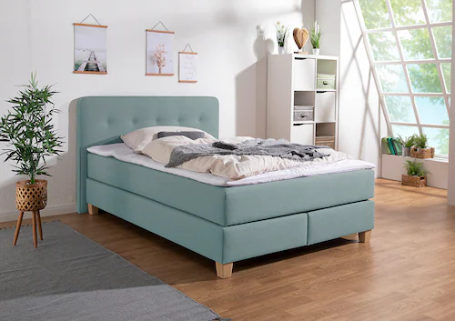 Home affaire Boxspringbett "Fargo", inkl. Topper, in 3 Matratzenarten, in S günstig online kaufen