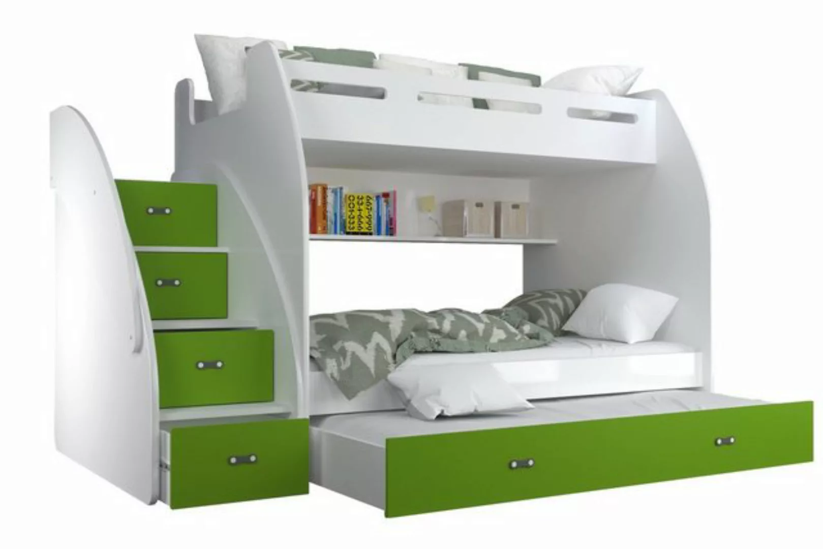 Unique Home Hochbett Kinderbett, Hochbett ZU mit Matratze für 3 Kinder,Farb günstig online kaufen