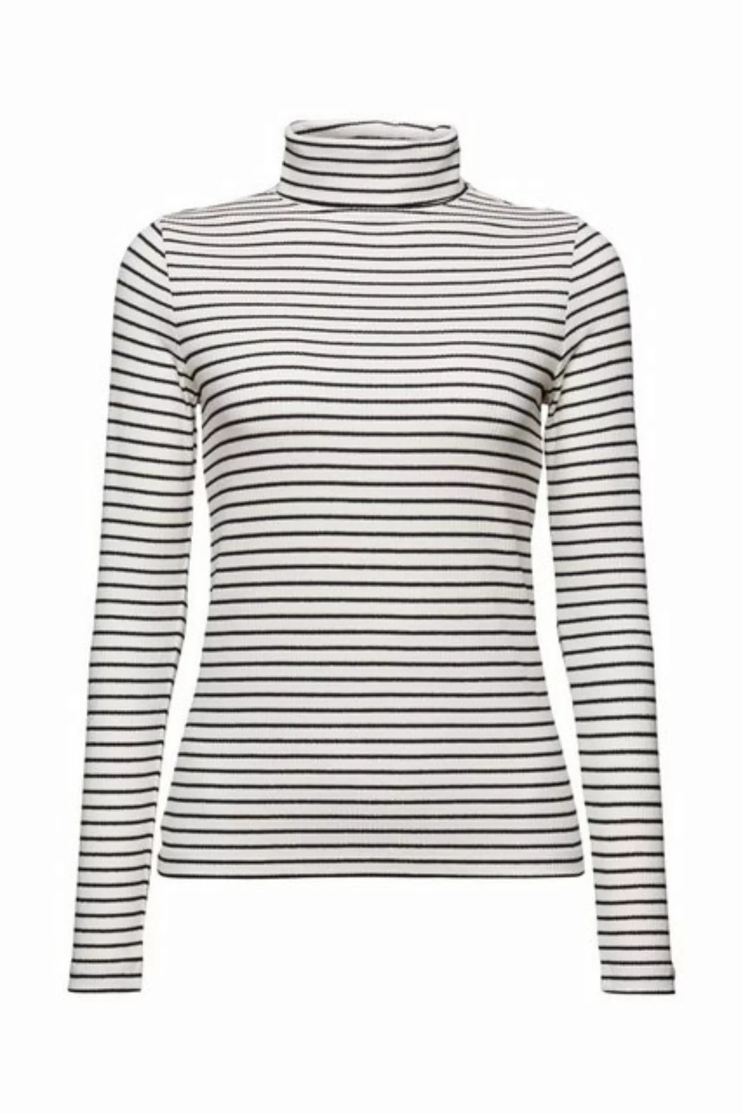 Esprit Langarmshirt Longsleeve mit Rollkragen mit Glitzerstreifen (1-tlg) günstig online kaufen