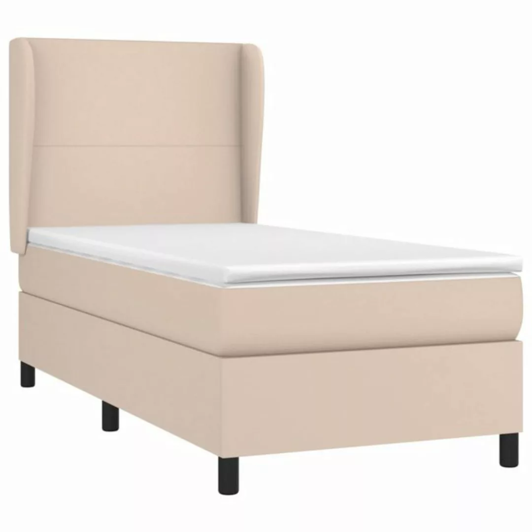 vidaXL Bett Boxspringbett mit Matratze Cappuccino-Braun 80x200cm Kunstleder günstig online kaufen