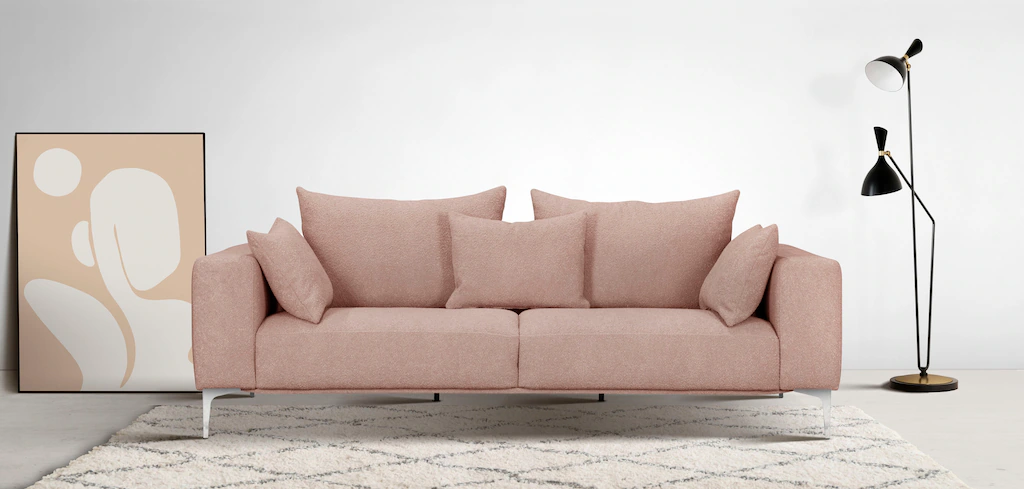 Guido Maria Kretschmer Home&Living 3-Sitzer "JANTE", mit chromfarbenen Füße günstig online kaufen
