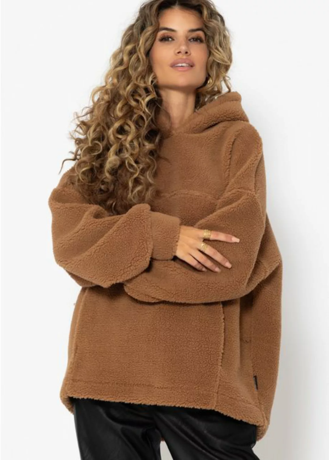 SASSYCLASSY Strickpullover Oversized Pullover Damen im Teddy-Look Oversized günstig online kaufen