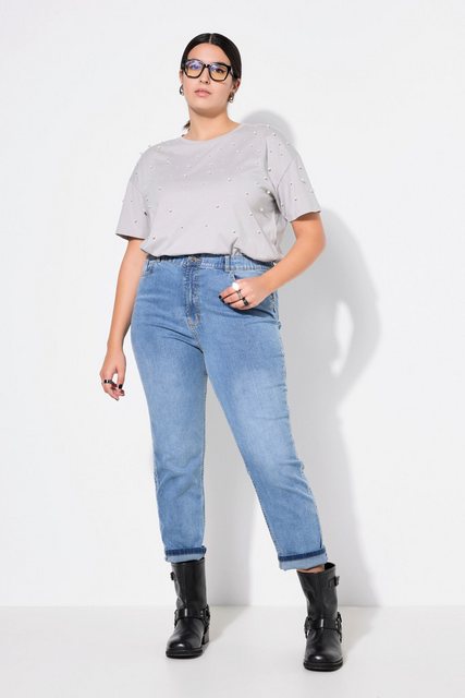 Studio Untold Regular-fit-Jeans Mom-Jeans seitliche Stickereiborte 5-Pocket günstig online kaufen