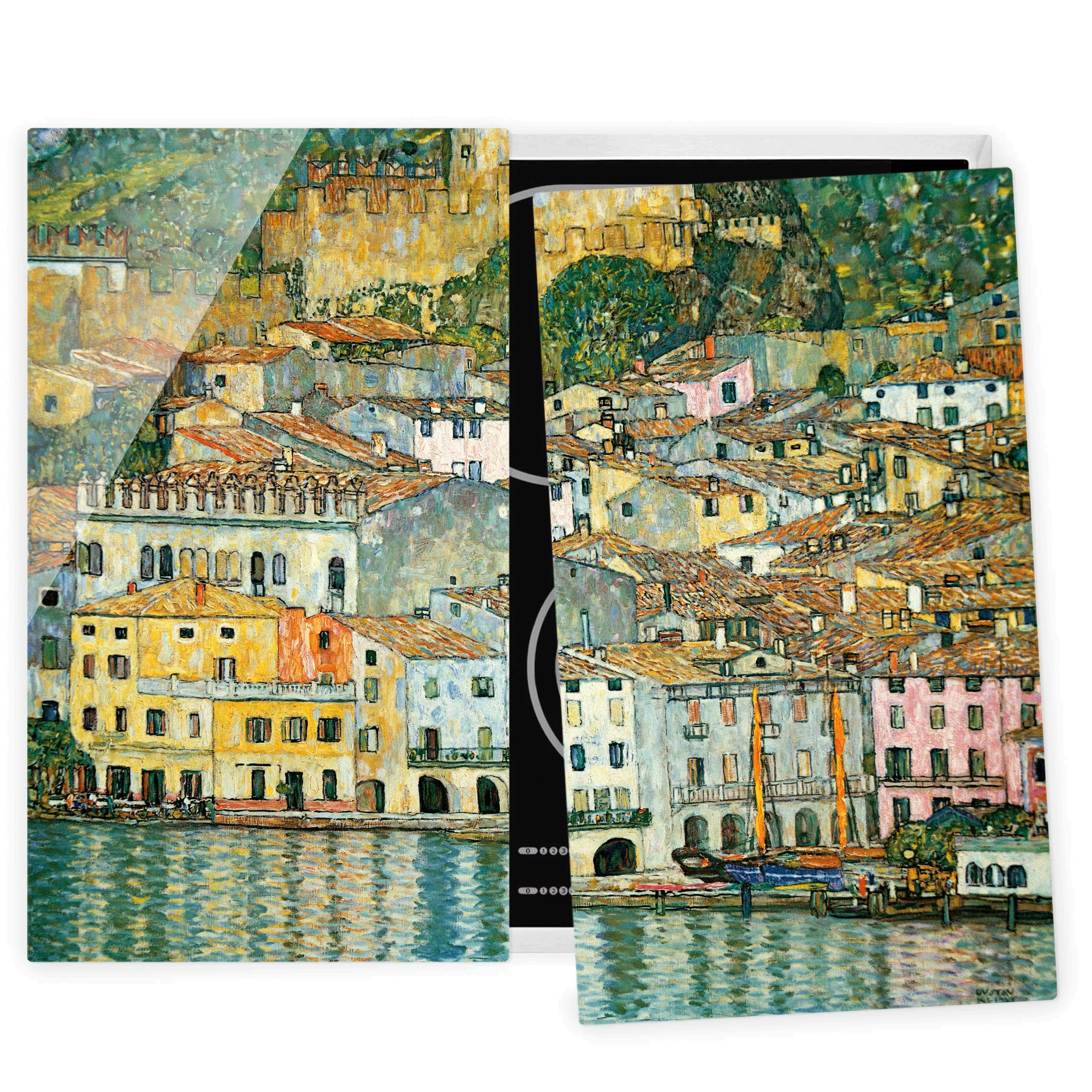 2-teilige Herdabdeckplatte Glas Kunstdruck Gustav Klimt - Malcesine am Gard günstig online kaufen