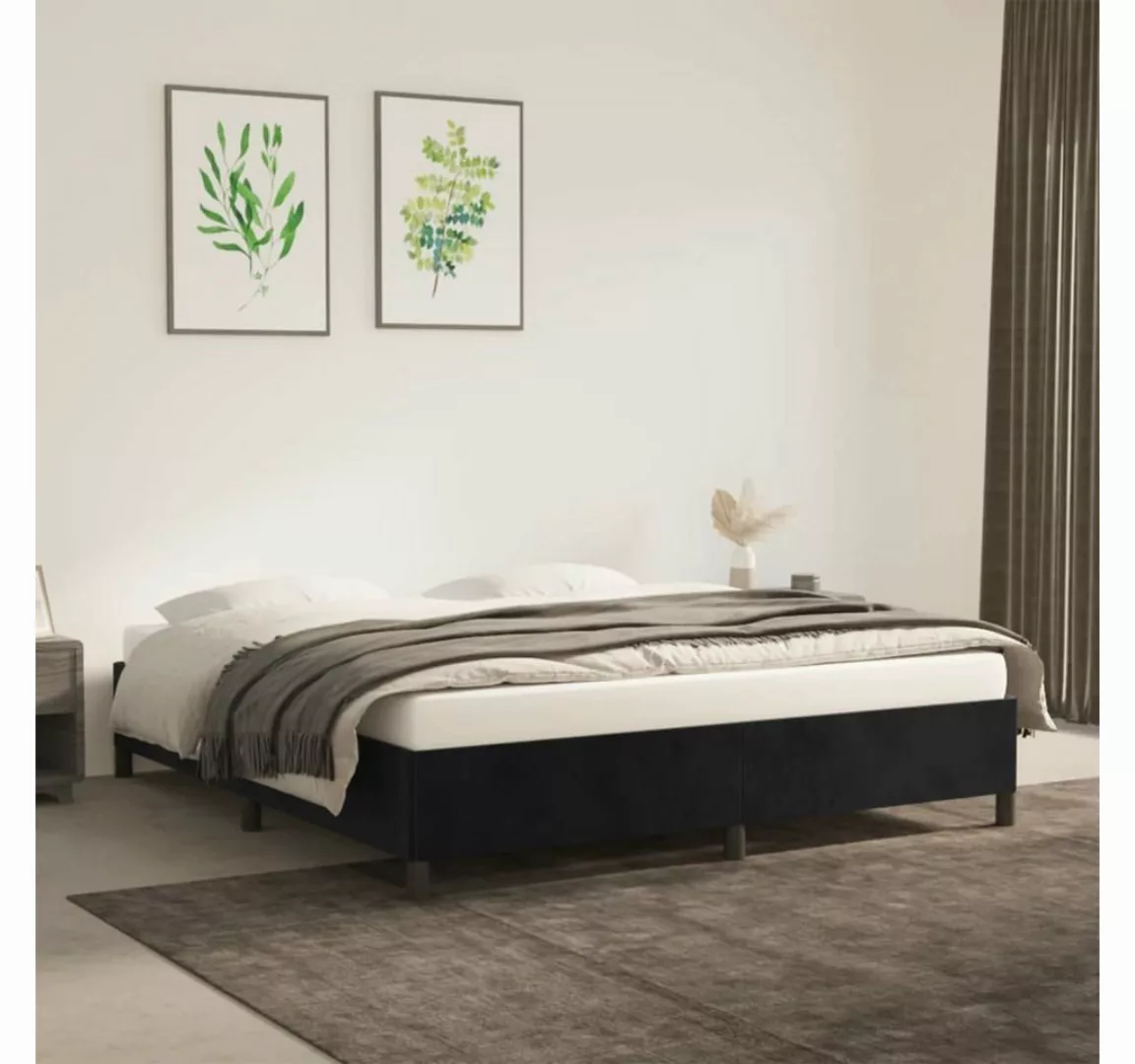 furnicato Bett Bettgestell Schwarz 160x200 cm Samt günstig online kaufen