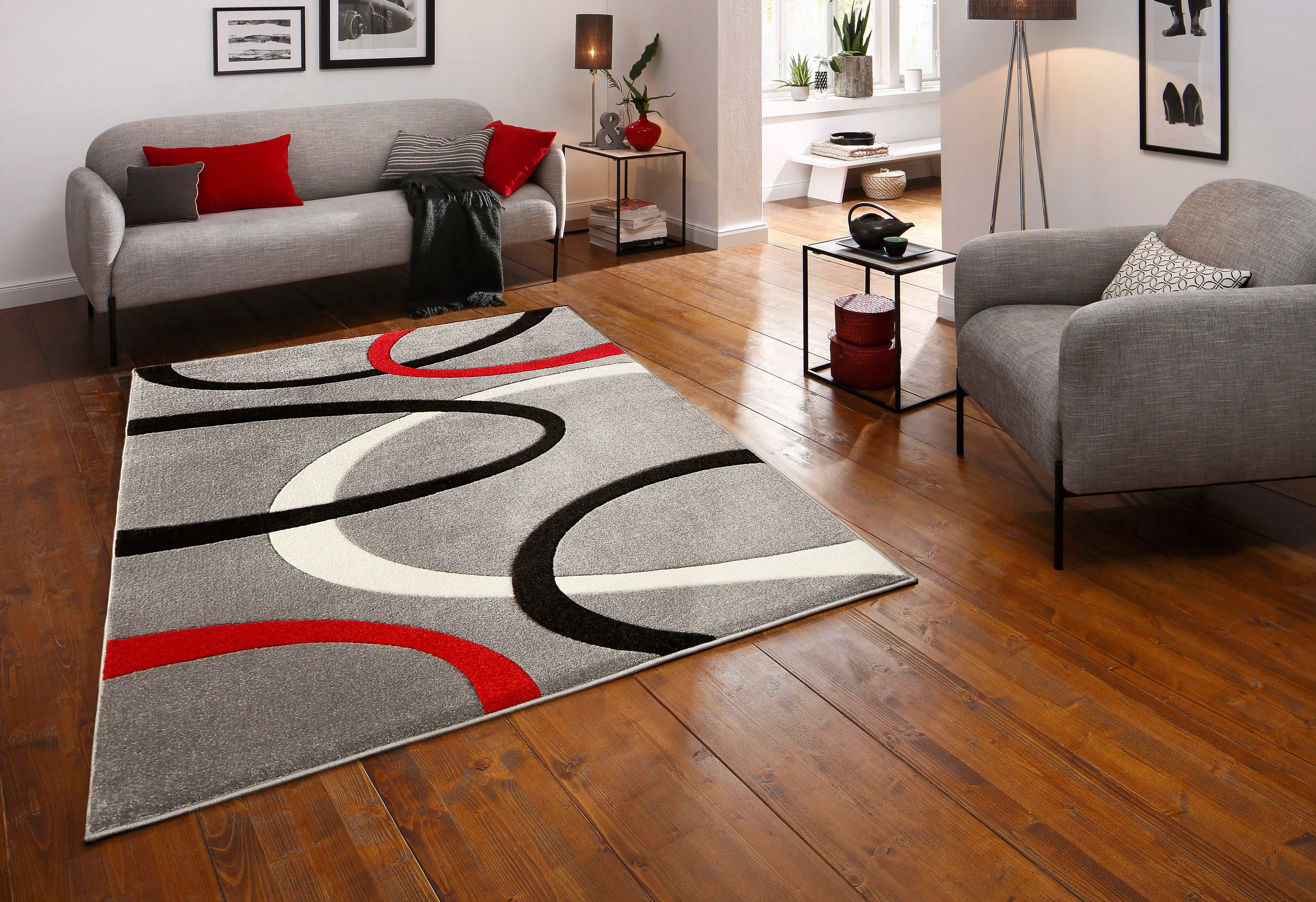 my home Teppich »Bill«, rechteckig, mit handgearbeitetem Konturenschnitt, K günstig online kaufen