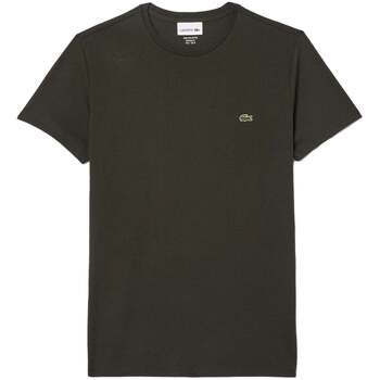 Lacoste  T-Shirts & Poloshirts Cotton Pima Crew Neck T-Shirt Dark Khaki Gre günstig online kaufen