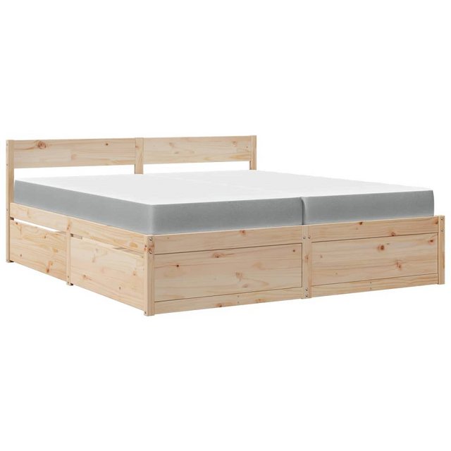 vidaXL Bett Bett mit Schubladen und Matratze 200x200 cm Massivholz Kiefer günstig online kaufen