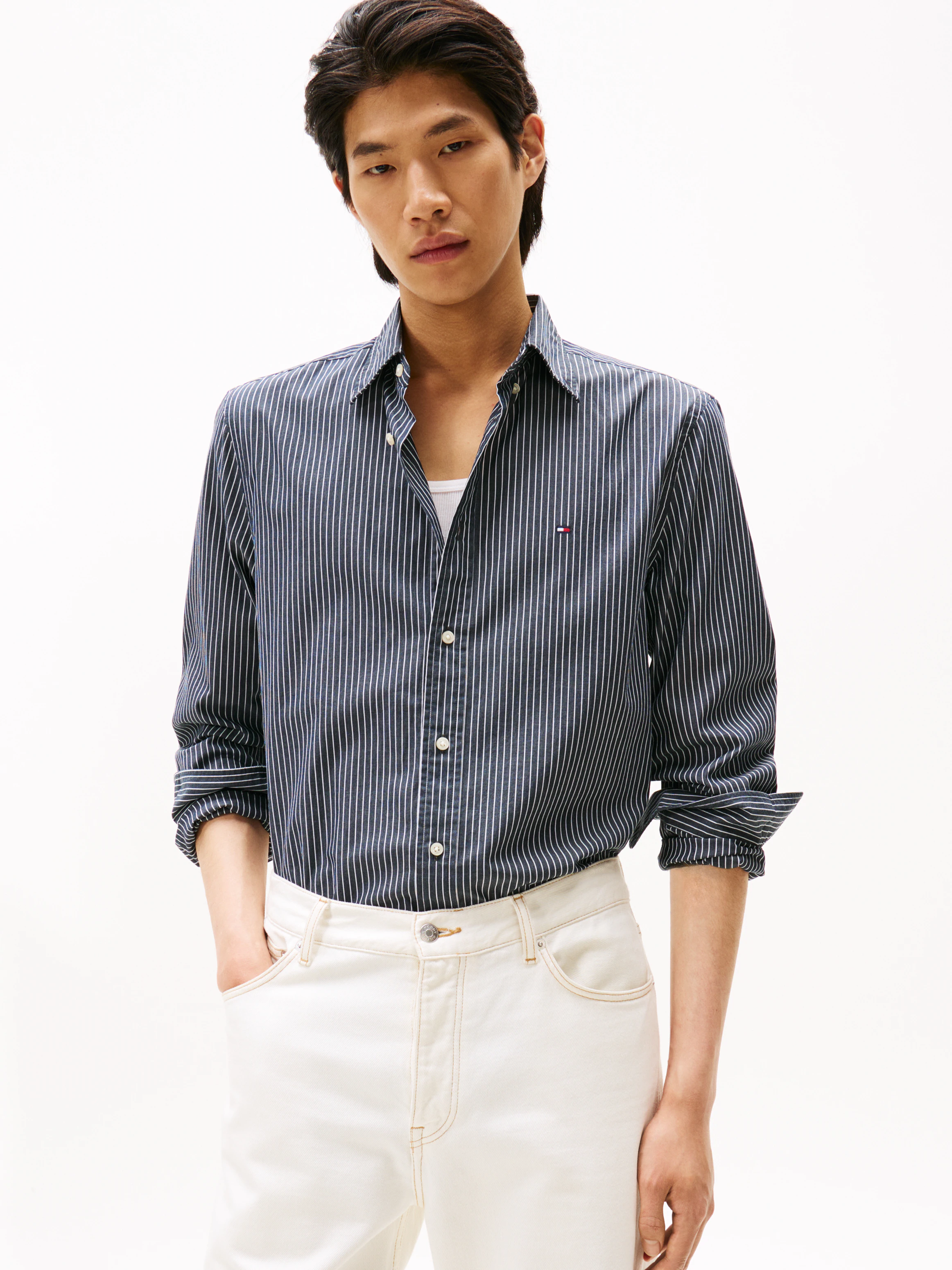 Tommy Hilfiger Langarmhemd "CORE HAIRLINE POPLIN", regular fit, Button-down günstig online kaufen