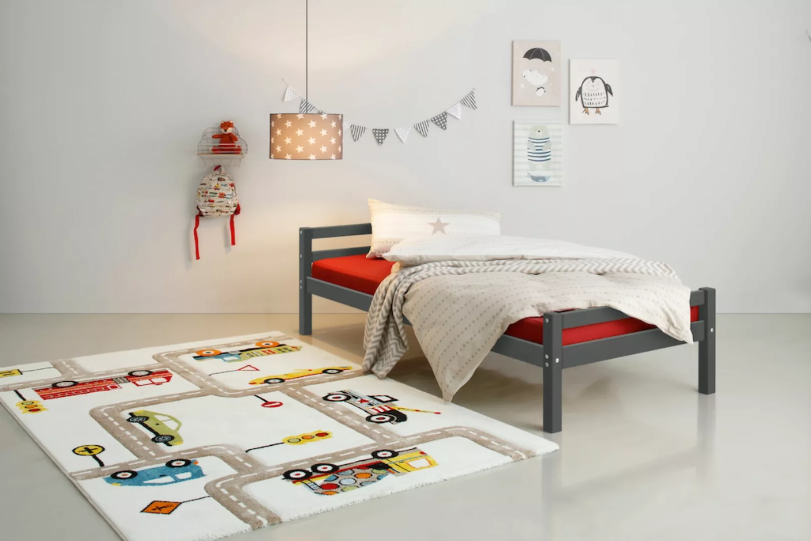 Lüttenhütt Kinderbett Alpi, Einzelbett aus schönem Kiefernholz, Lattenrost, günstig online kaufen