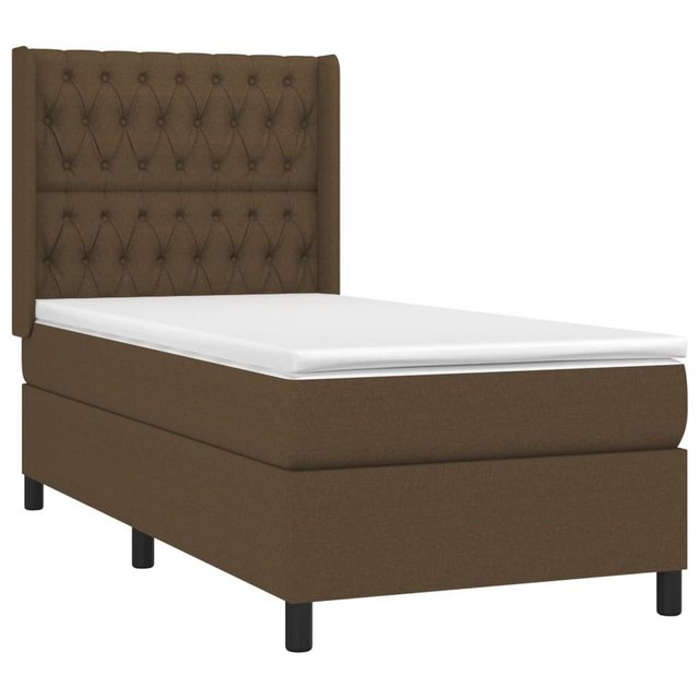 vidaXL Bett Boxspringbett mit Matratze Dunkelbraun 90x190 cm Stoff günstig online kaufen