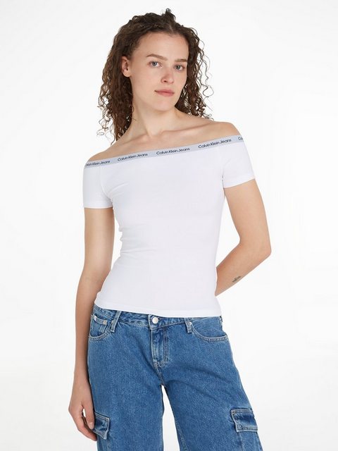 Calvin Klein Jeans T-Shirt LOGO ELASTIC BARDOT TOP mit Logoschriftzug günstig online kaufen