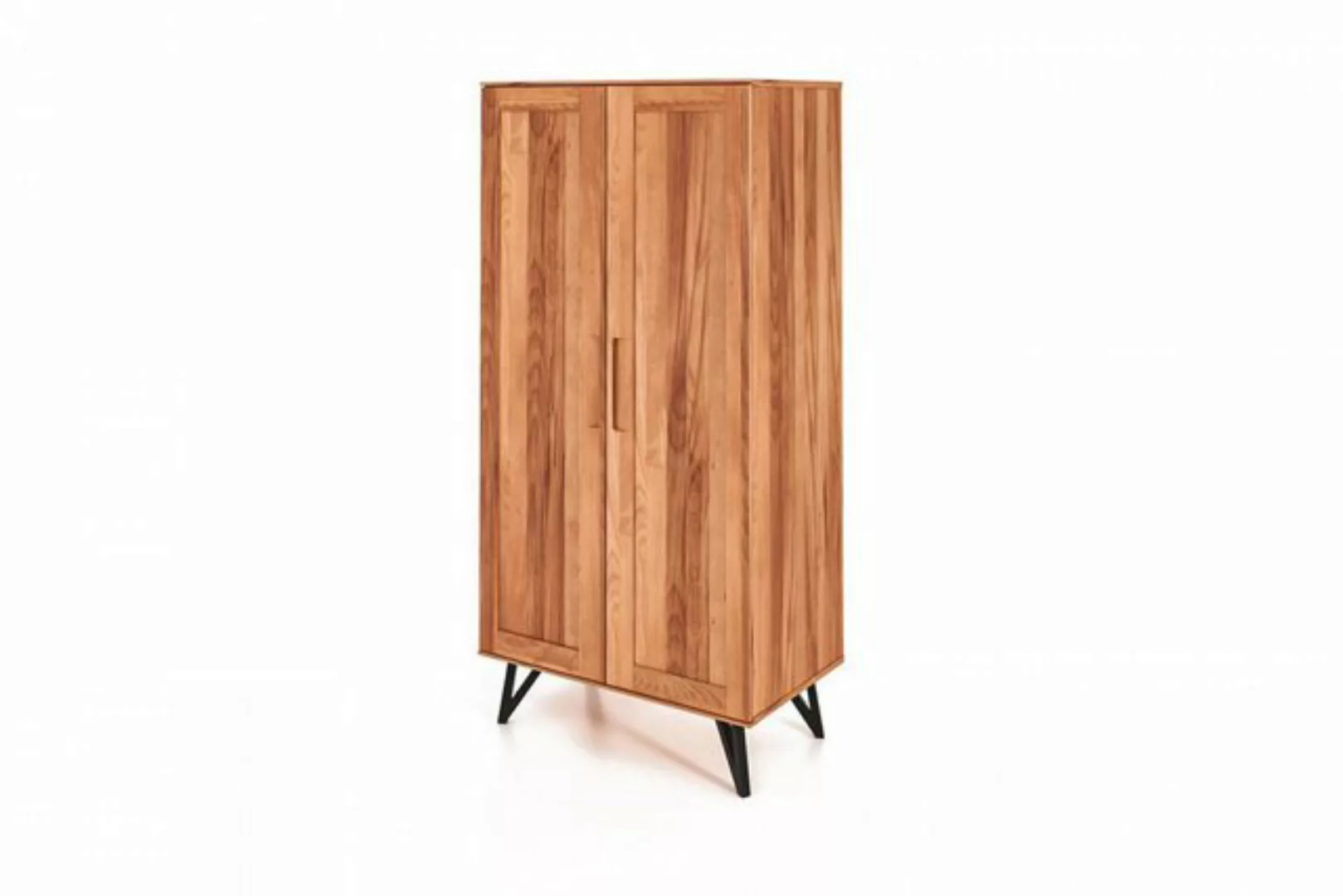 Natur24 Kleiderschrank Kleiderschrank Rolo Kernbuche massiv 91x53x185 mit 2 günstig online kaufen