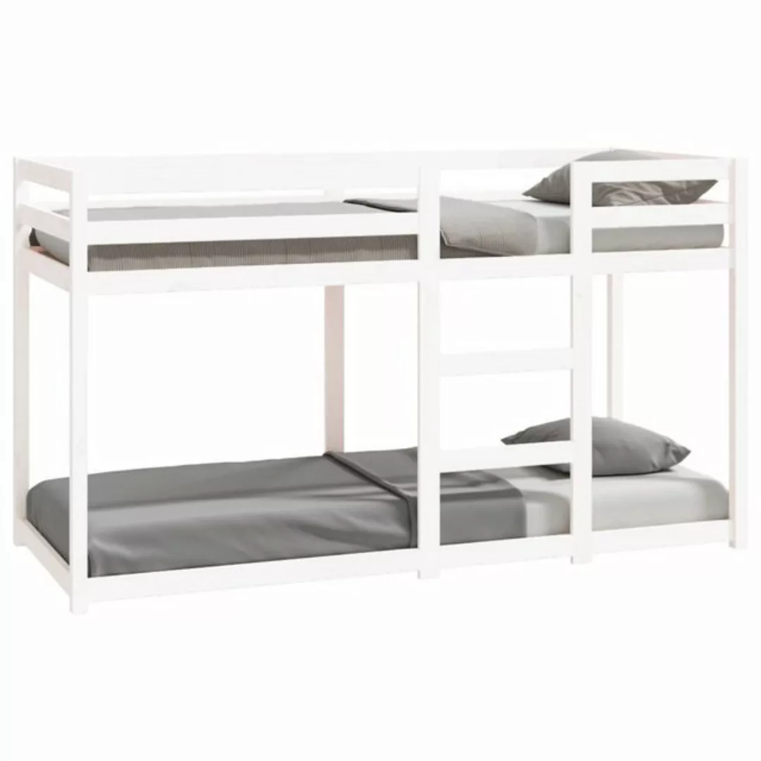 furnicato Bett Etagenbett Weiß 75x190 cm Massivholz Kiefer günstig online kaufen