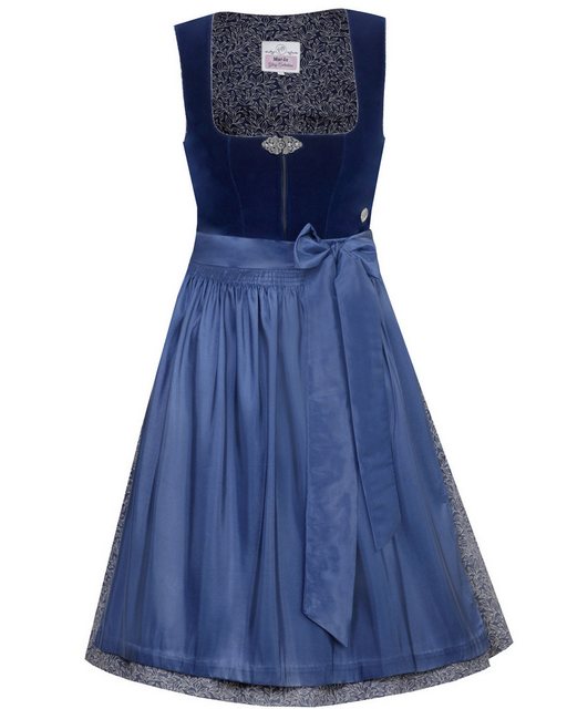 MarJo Dirndl 'Elisabeth' Samt 697758, Azurblau 58cm günstig online kaufen