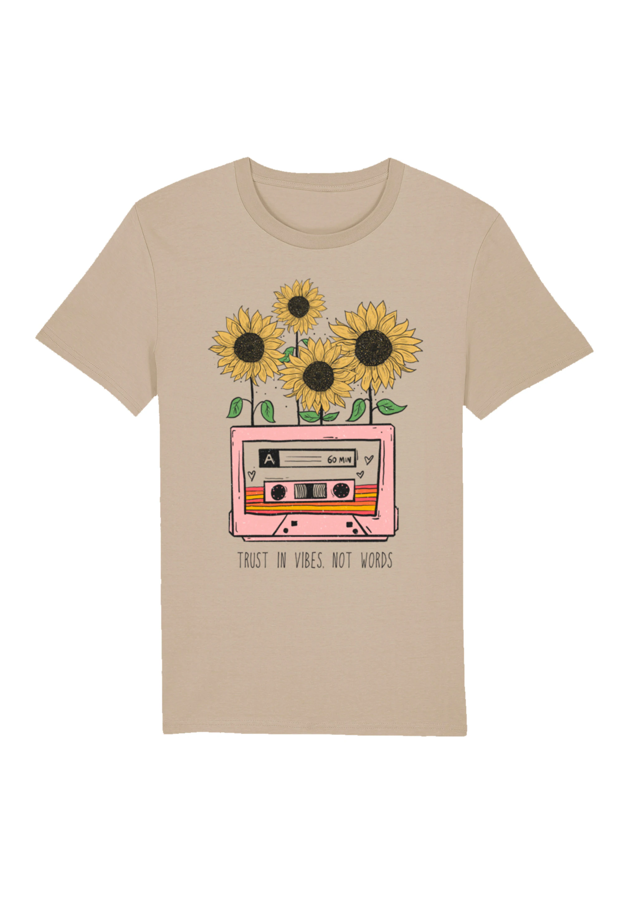 F4NT4STIC T-Shirt "Flower trust in vibes not words retro", Premium Qualität günstig online kaufen