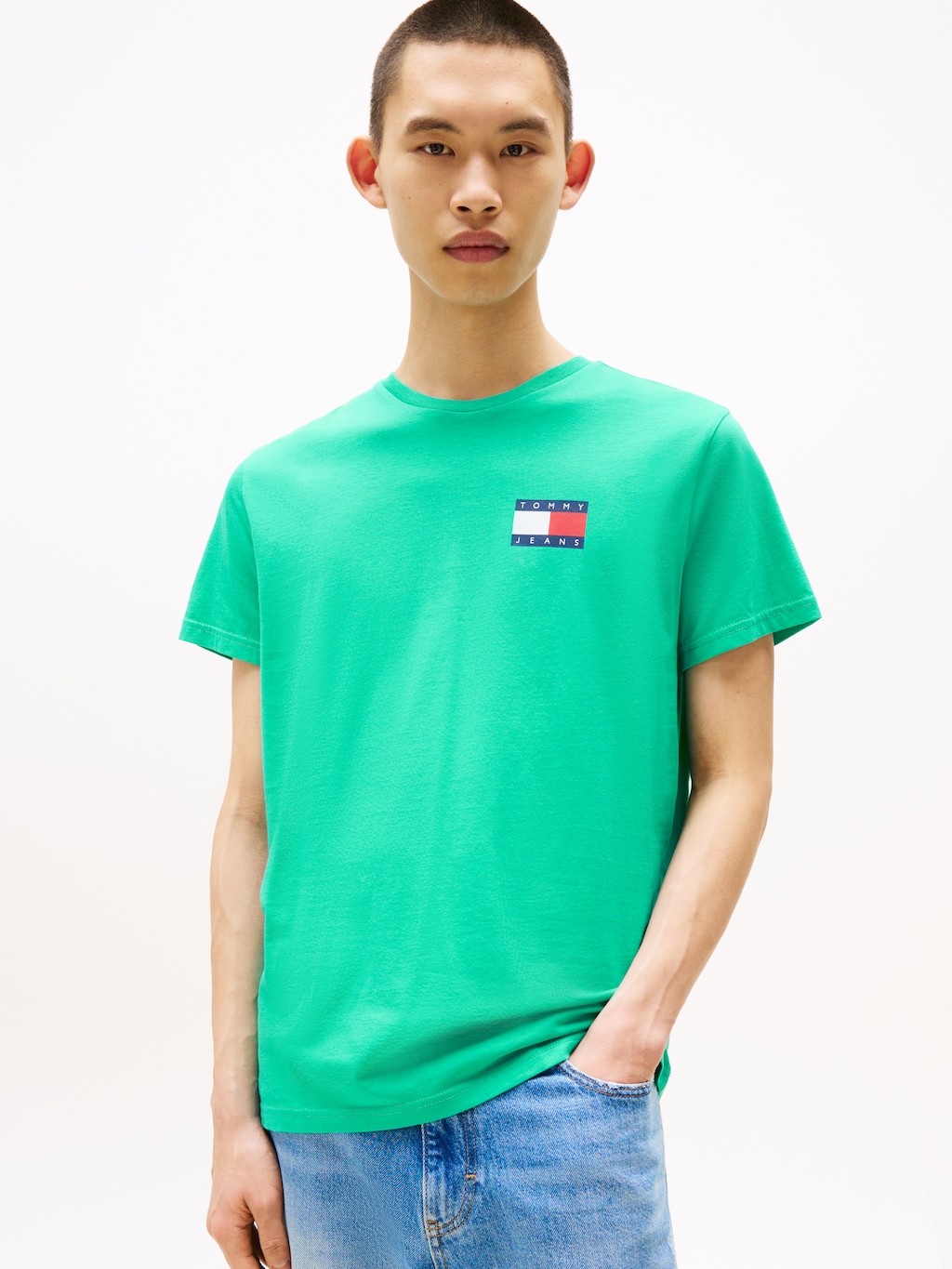 Tommy Jeans T-Shirt "TJM SLIM ESSENTIAL FLAG TEE EXT", Mit Rundhalsausschni günstig online kaufen