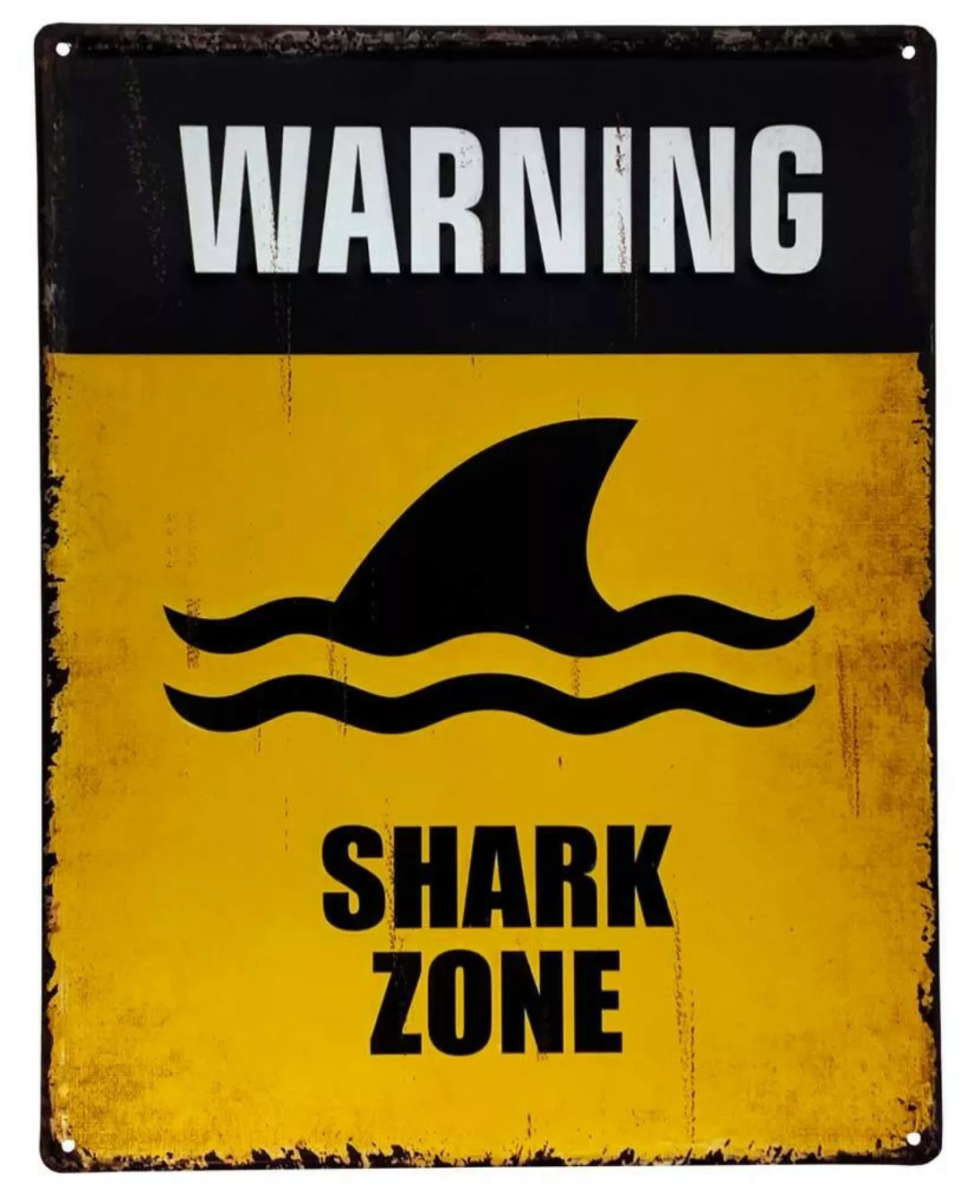 Blechschild Danger Shark Zone Vintage Dekoschild Geprägt Antik-Stil 40x30cm günstig online kaufen