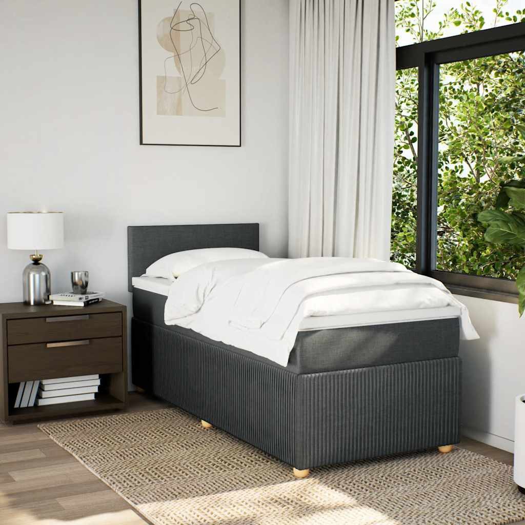 vidaXL Bett Boxspringbett mit Matratze Dunkelgrau günstig online kaufen