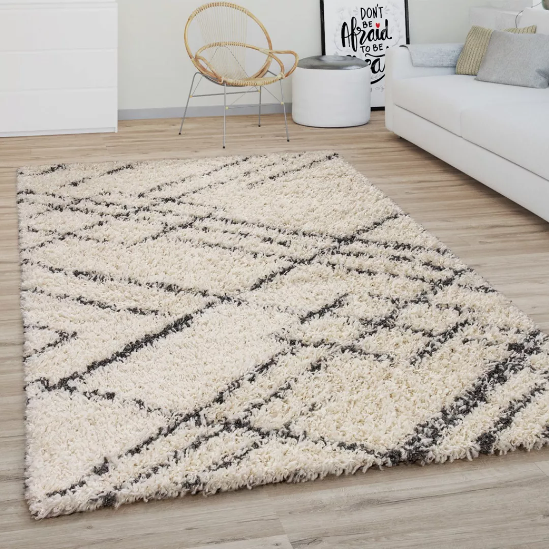 Paco Home Hochflor-Teppich »Kalmar 452«, rechteckig, 44 mm Höhe, Shaggy, Sc günstig online kaufen