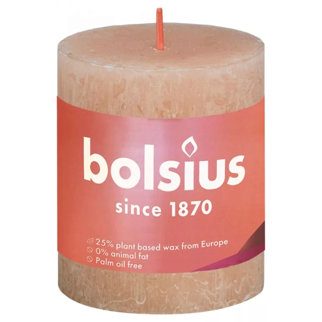 Bolsius Rustikale Stumpenkerzen Shine 4 Stk. 80x68 Mm Nebelrosa günstig online kaufen