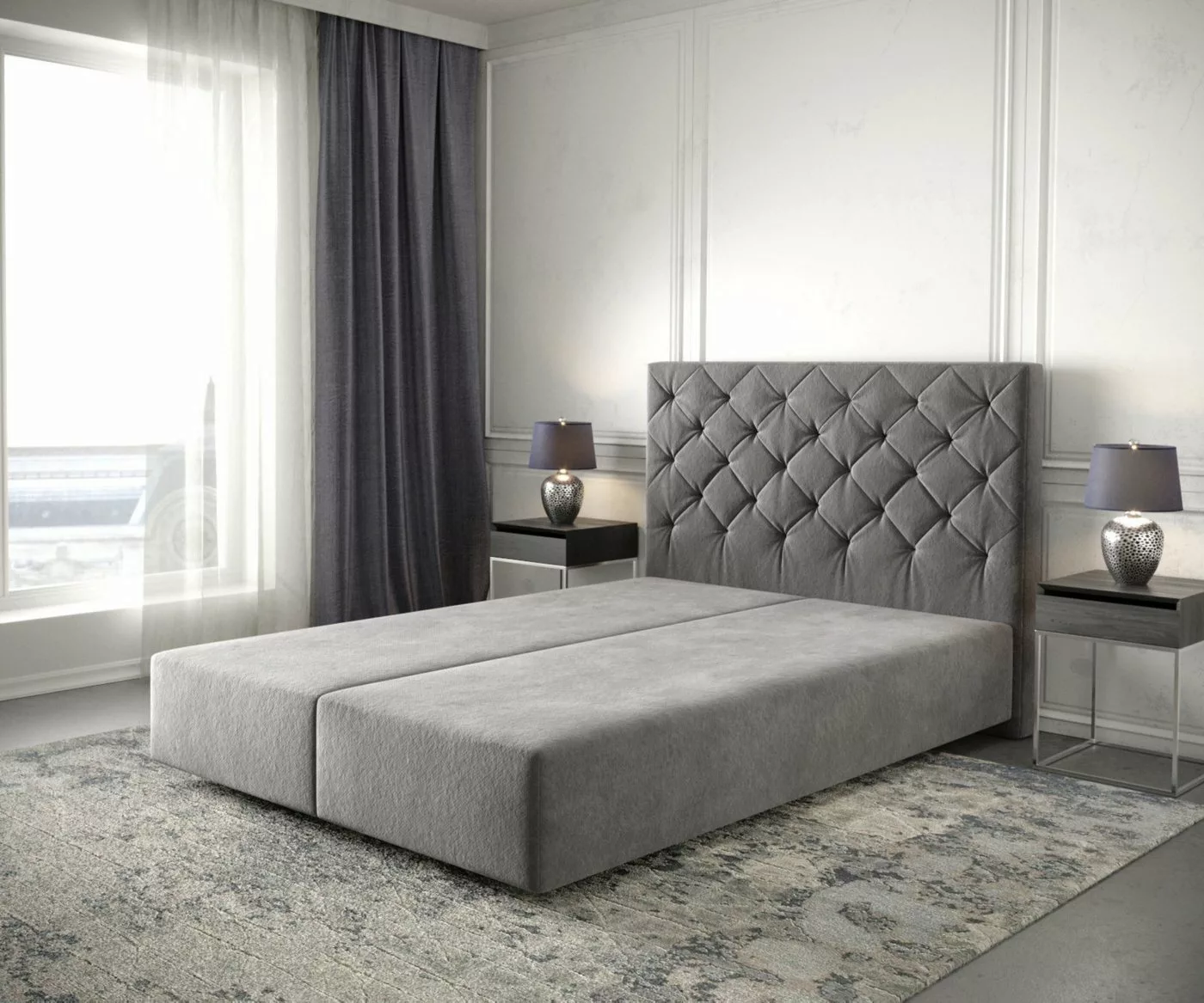 DELIFE Boxspringbett Dream-Great, Mikrofaser Taupe 160x200 cm günstig online kaufen