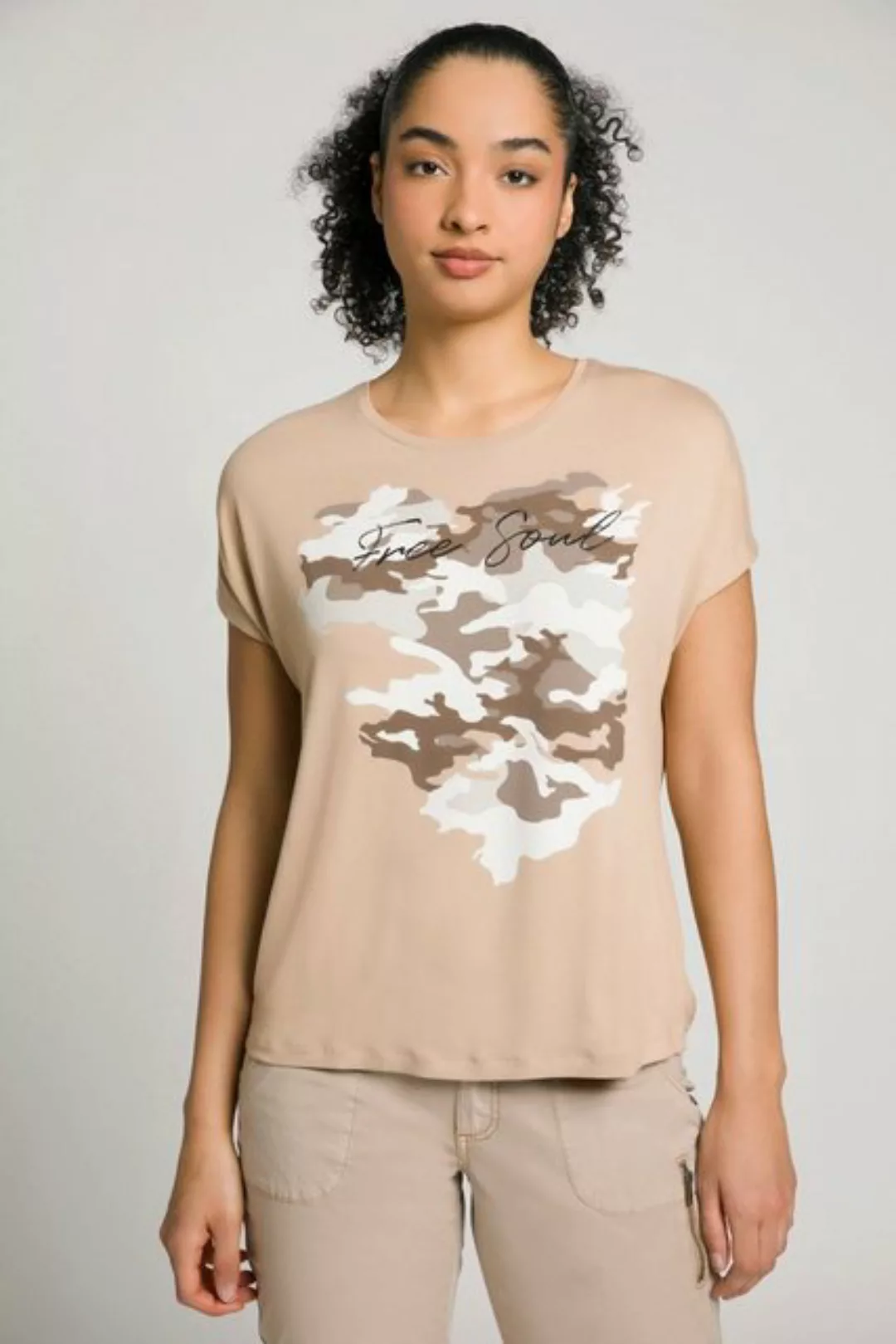 Gina Laura Rundhalsshirt T-Shirt oversized Print Rundhals Halbarm günstig online kaufen