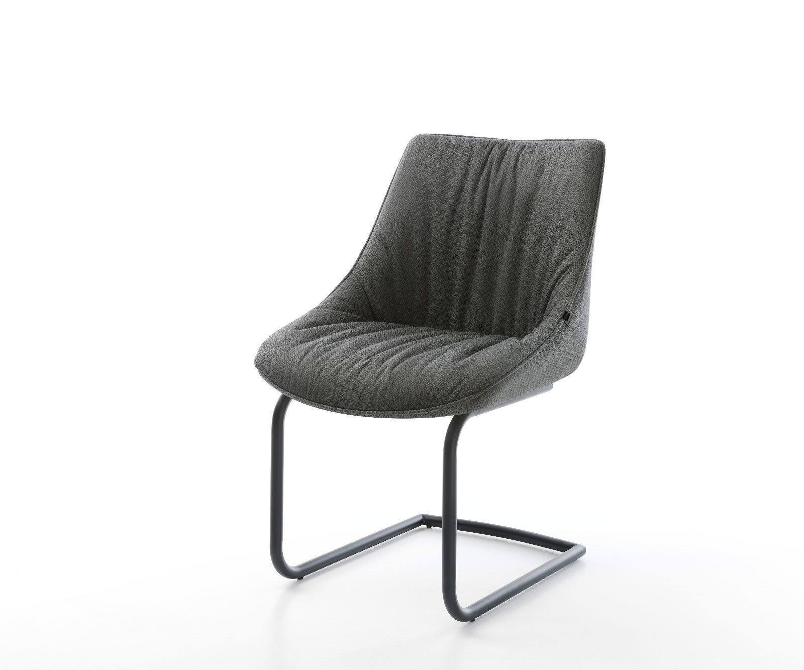 Freischwinger Elda-Flex Strukturstoff Anthrazit Freischwinger rund Schwarz günstig online kaufen