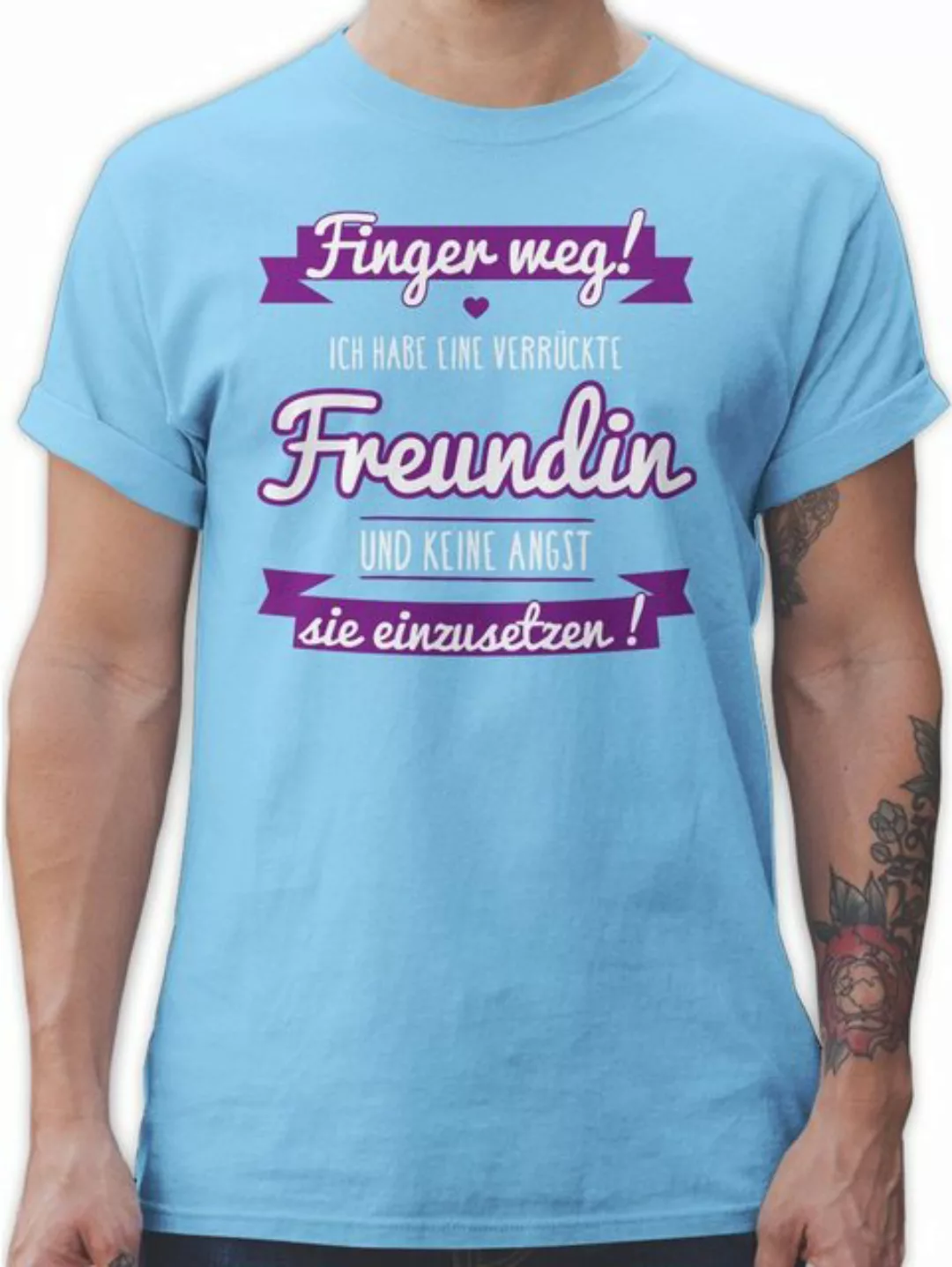 Shirtracer T-Shirt Ich habe eine verrückte Freundin lila Partner-Look Pärch günstig online kaufen