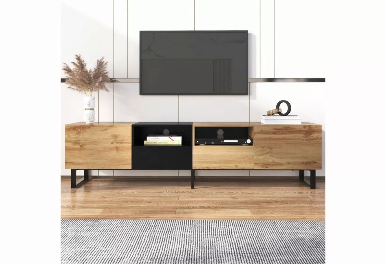 Odikalo TV-Schrank TV-Ständer Sideboard Lowboard geräumiger Stauraum Schubl günstig online kaufen