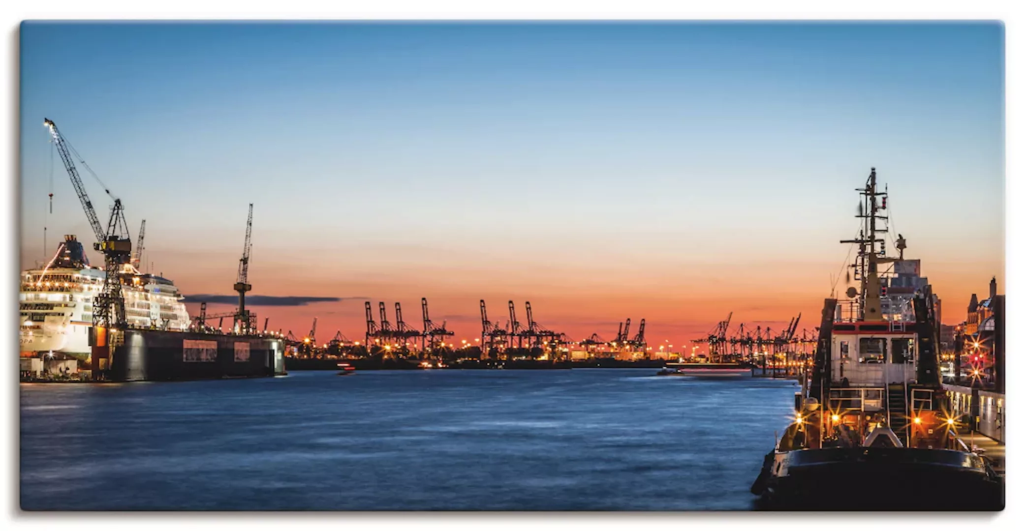 Artland Leinwandbild »Hamburger Hafen«, Deutschland, (1 St.), auf Keilrahme günstig online kaufen
