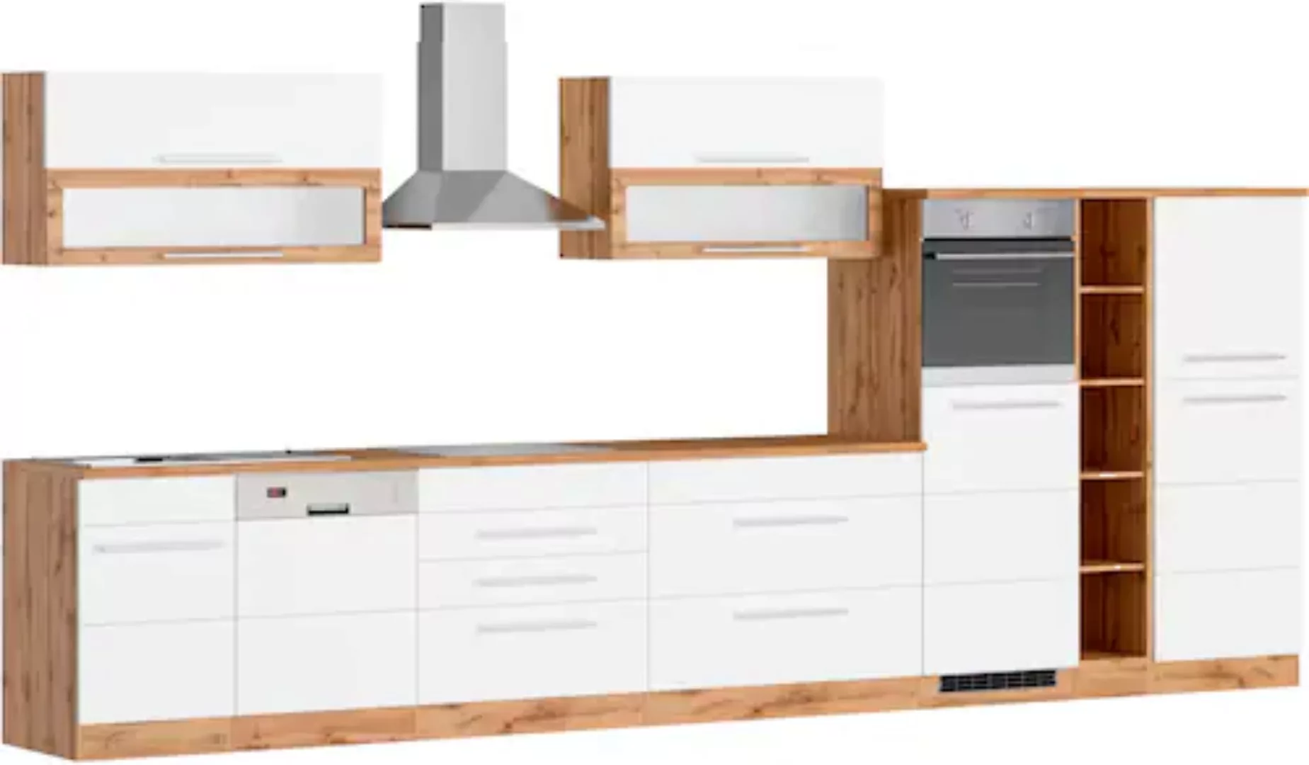 Kochstation Küche »KS-Wien«, Breite 350 cm, wahlweise mit E-Geräten günstig online kaufen