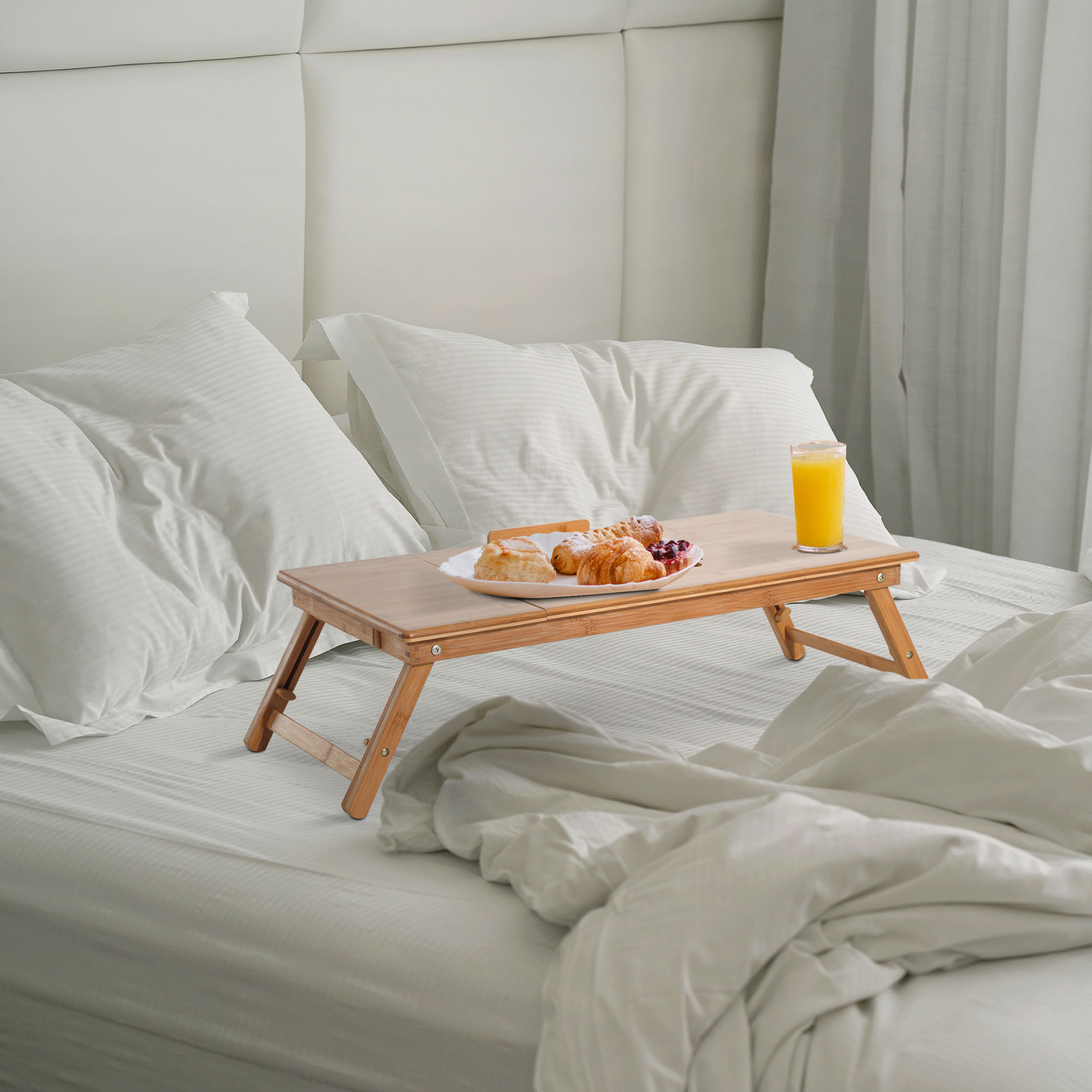 HOMCOM Frühstückstisch im Bett, Faltbarer Bett-PC-Tisch, PC-Ständer für Sch günstig online kaufen