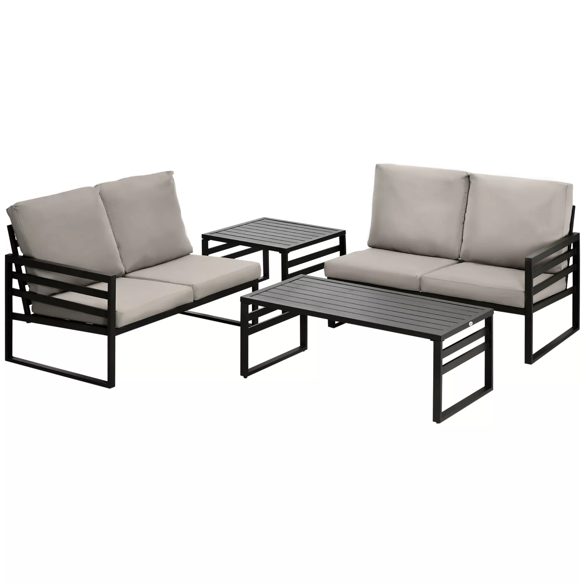 Outsunny Gartenmöbel-Set für 4 Personen, 2 Sofas & 2 Tische, wetterbeständi günstig online kaufen