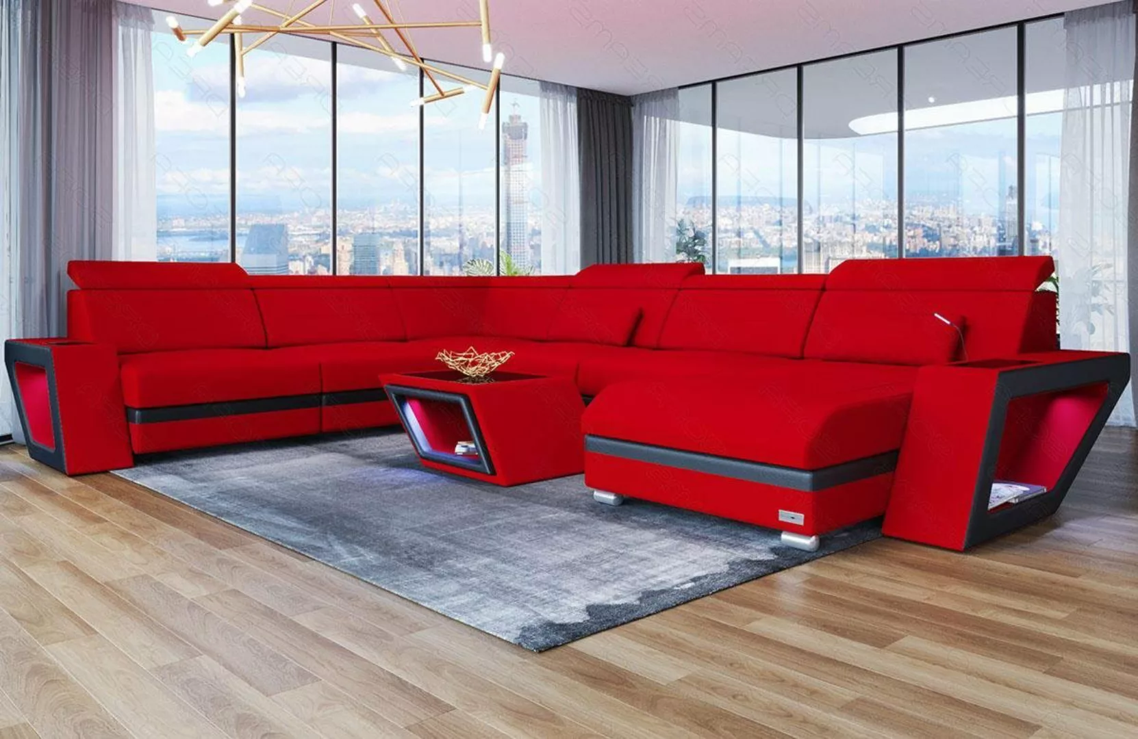 Sofa Dreams Wohnlandschaft Polster Stoff Couch Catania XXL U Form Stoffsofa günstig online kaufen