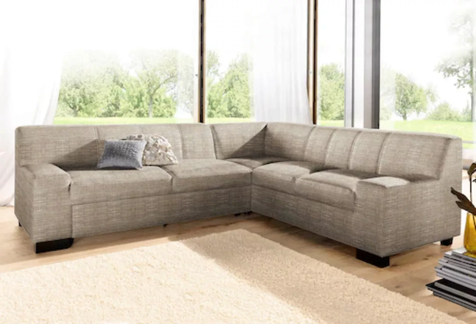DOMO collection Ecksofa »Norma, moderne Armlehnen, zeitlos und elegant, L-F günstig online kaufen